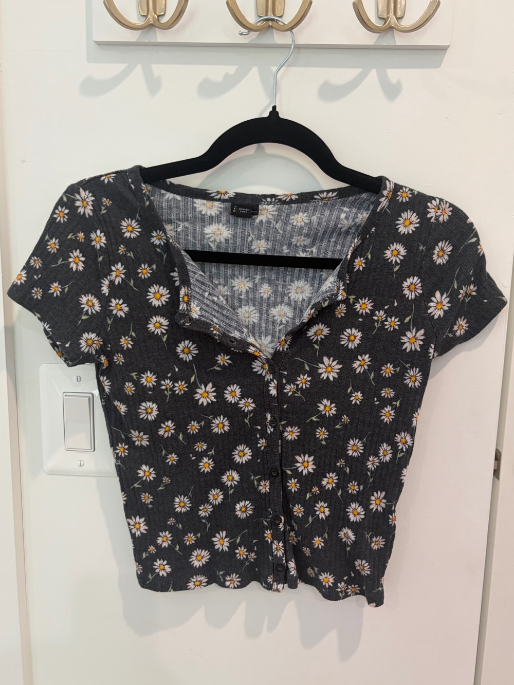 Girls Button-Up Flower Top